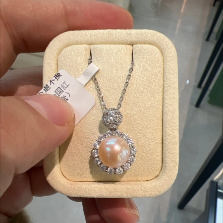 Pearl necklace, national red pendant, simple, fashionable and versatile jewelry for women Pearl necklace, national red pendant, simple, fashionable and versatile jewelry for women